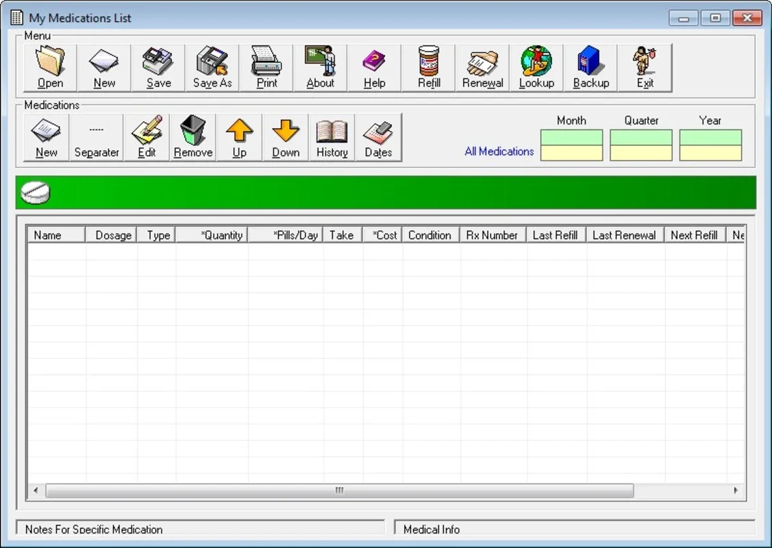 My Medications List for Windows - Keep Track of Your Meds