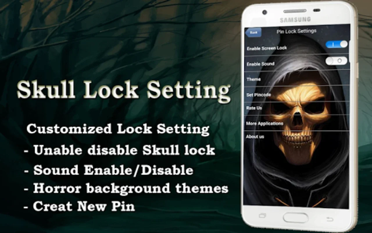 Lock Screen - Skull Pin Lock S for Android: Secure & Stylish