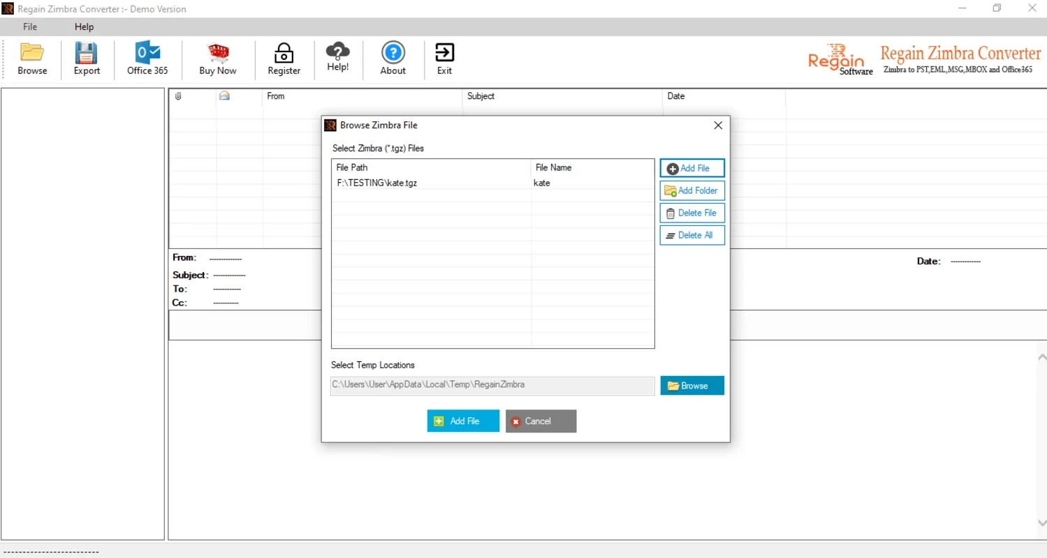 Regain Zimbra to PST Converter for Windows - Efficient Conversion