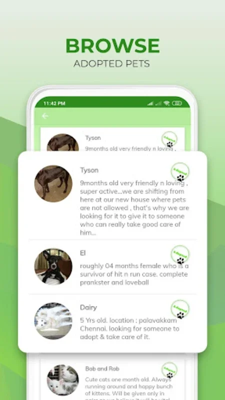 Adopt Pet or Post for Adoption for Android - Facilitate Pet Adoption