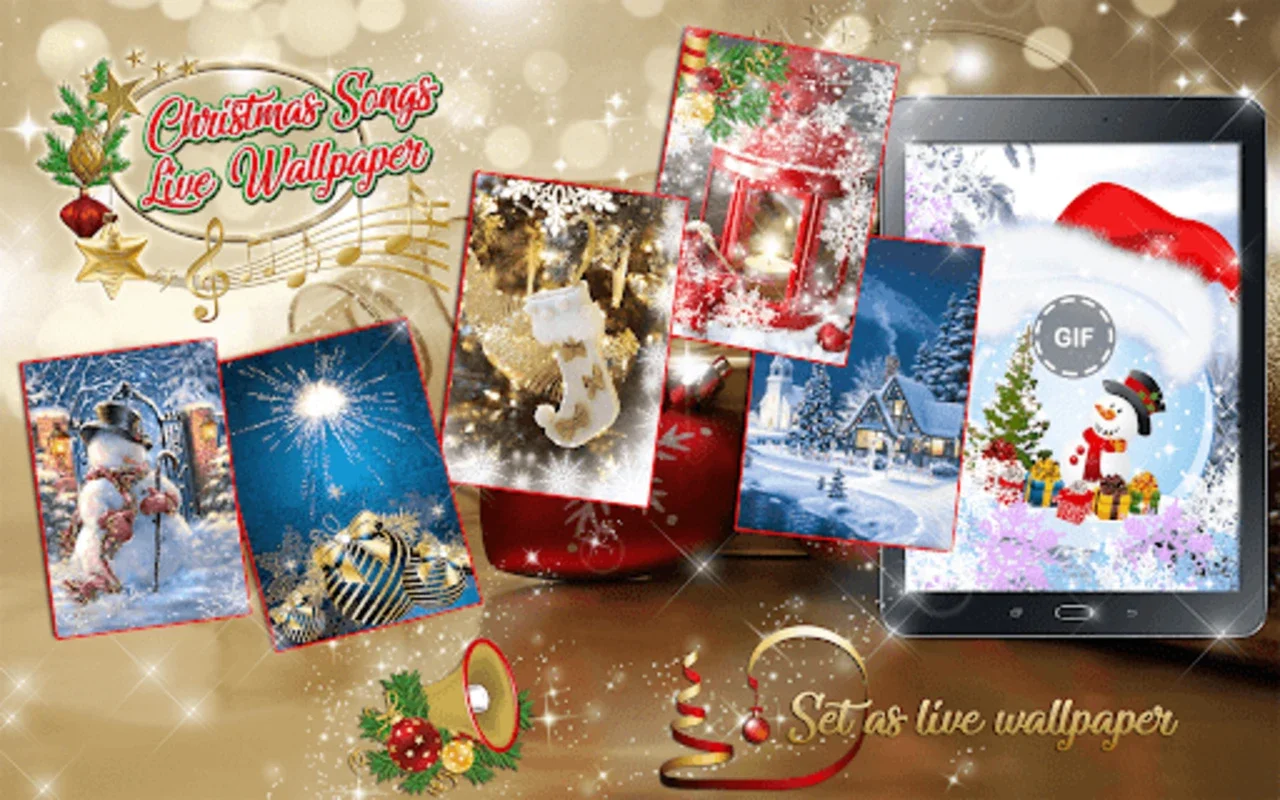 Christmas Songs Live Wallpaper for Android - Festive Cheer