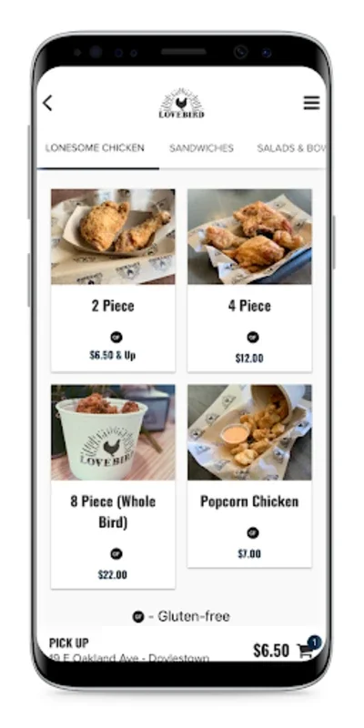 Lovebird for Android - Gourmet Fried Chicken Delivered