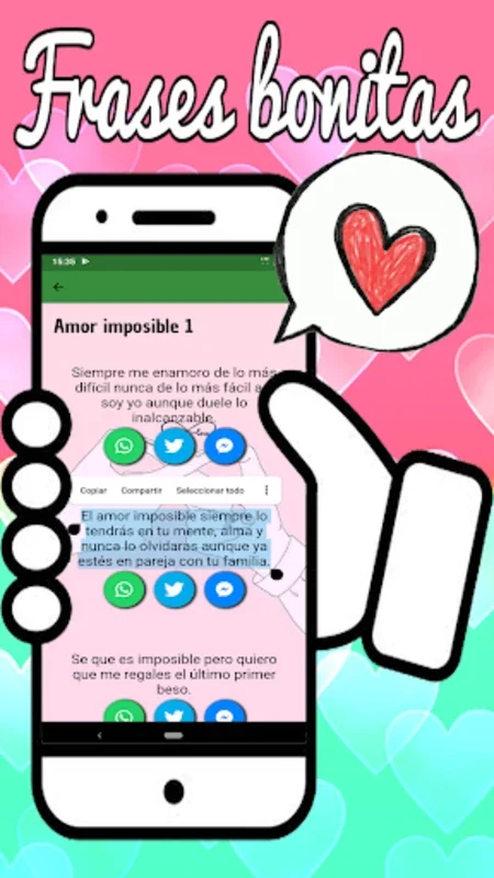 pretty phrases for Android - Enhance Social Media with Love