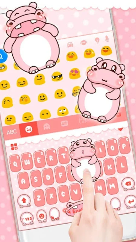 Pink Cute Hippo for Android - Customize Your Keyboard