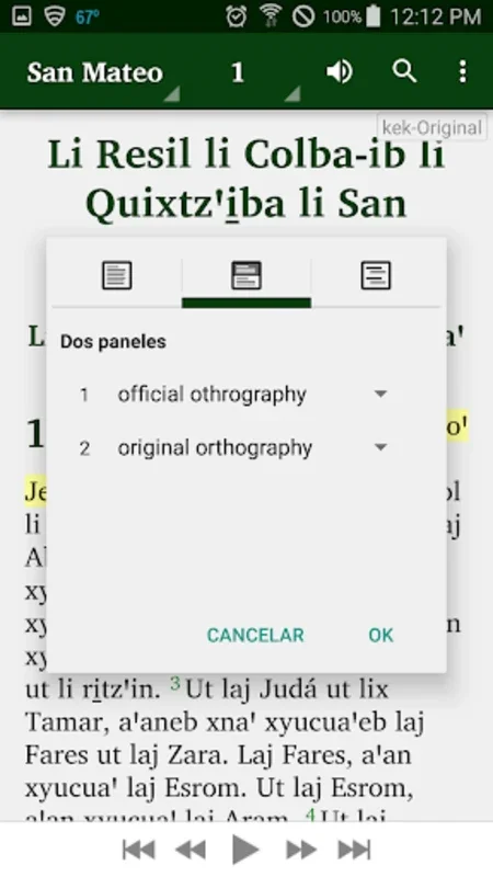 Kekchi Bible (2 Orthographies) for Android - Immersive Scripture Experience