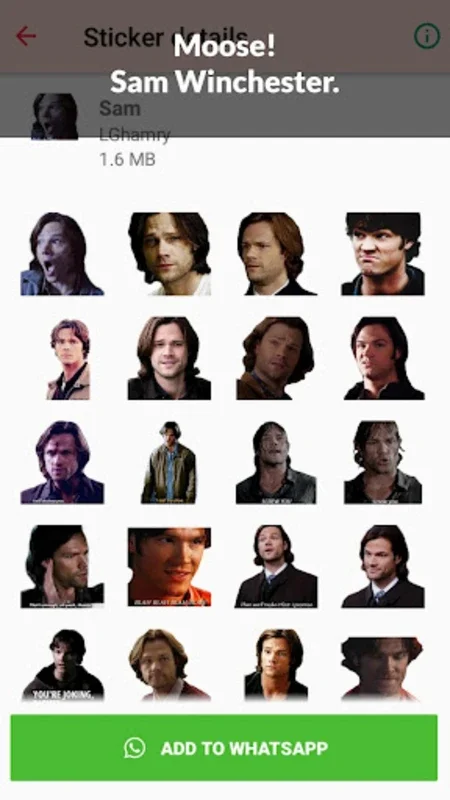 SPN Stickers for WhatsApp on Android: Supernatural Stickers for Your Chats