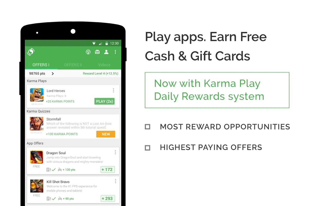 appKarma for Android - Earn Cash and Gift Cards