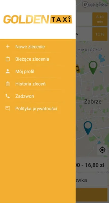 Golden Taxi for Android - Seamless Transportation in Zabrze