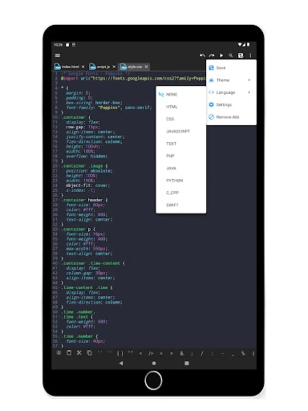 Code Editor - HTML CSS JS for Android - No Downloading Required