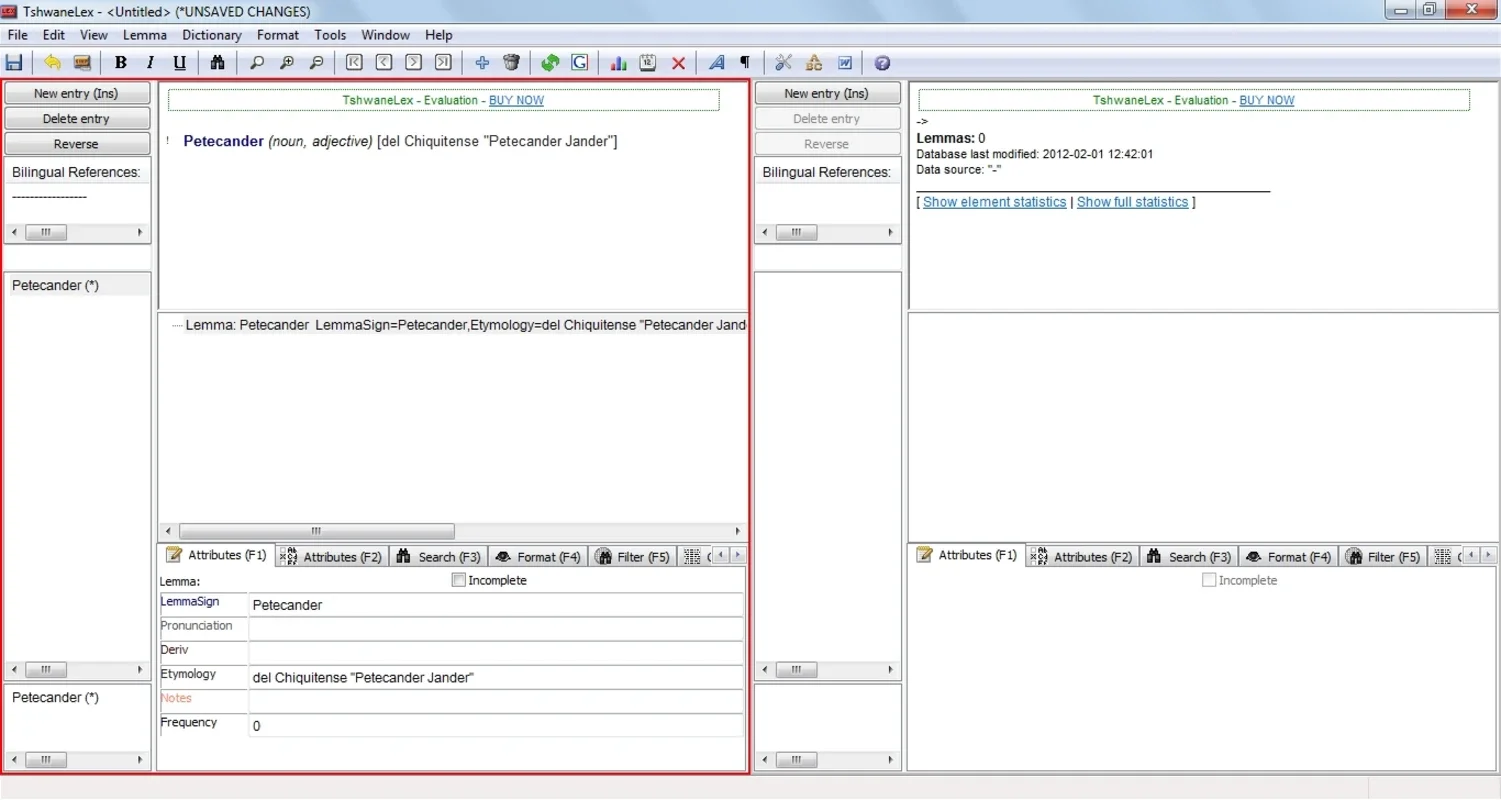 TLex Suite 2010: Dictionary Production Software for Windows