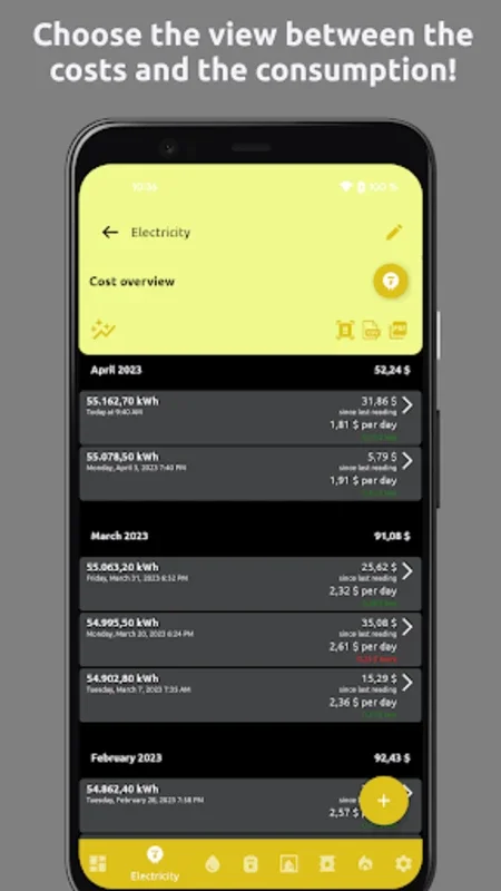 Meter readings | Read, save for Android - Efficient Energy Tracking