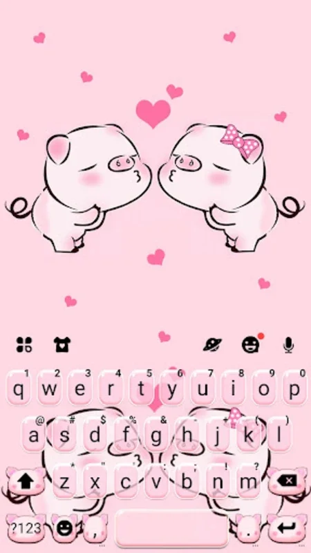 Cute Piggy Love Theme for Android: Personalize Typing