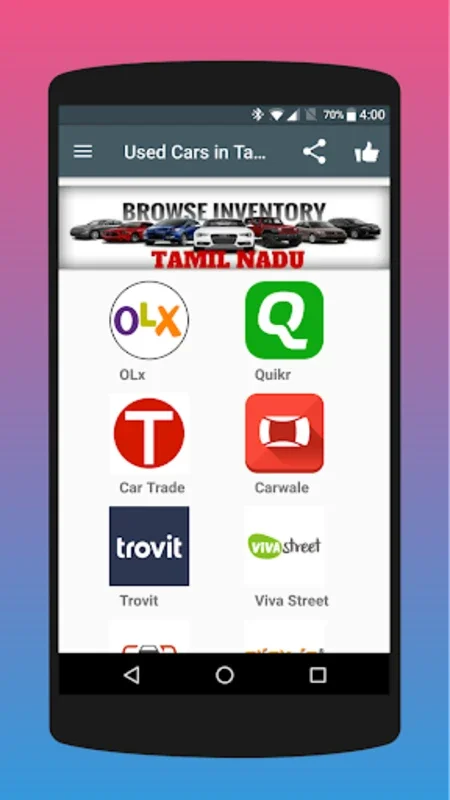 Used Cars in Tamil Nadu for Android: Easy Vehicle Search