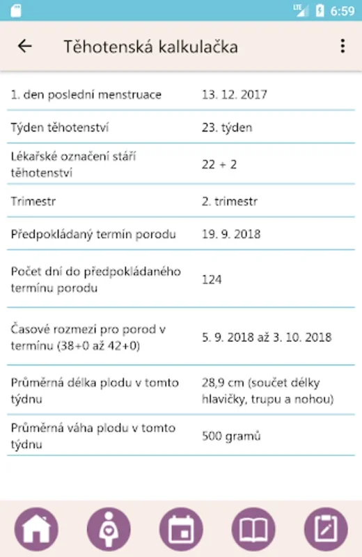 Těhotenská kalkulačka for Android - Comprehensive Pregnancy Tracker