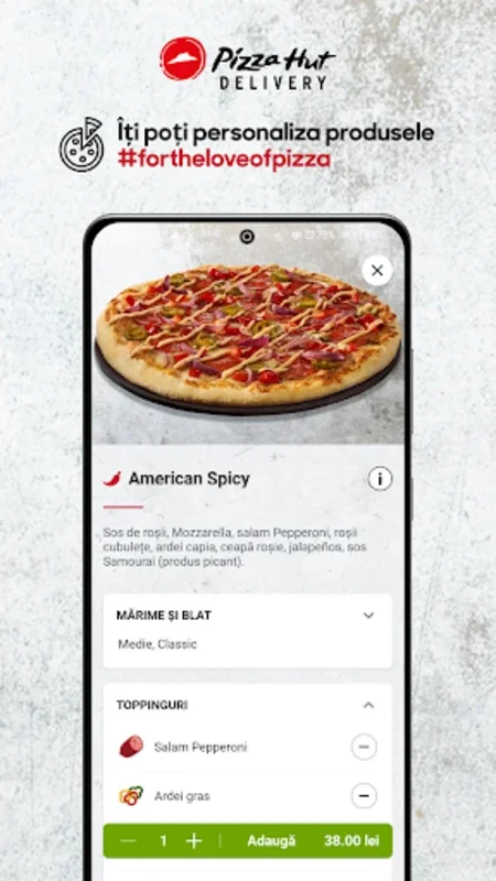 Pizza Hut Delivery Romania for Android - Order with Ease