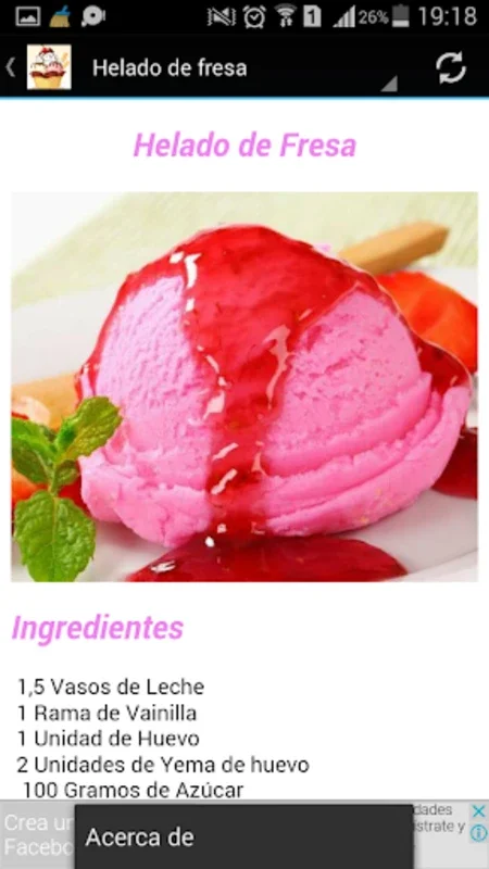 Ricas Recetas de Helados for Android: Delicious Recipes