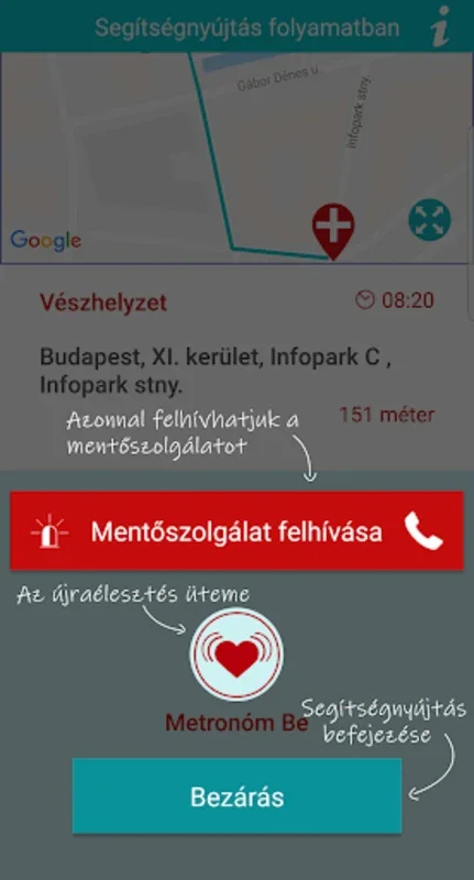 Szív City for Android: Connecting Volunteers to Emergencies