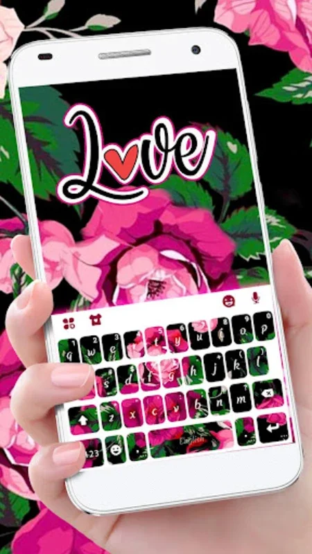 Hot Pink Roses Keyboard Theme for Android - Personalize Your Typing