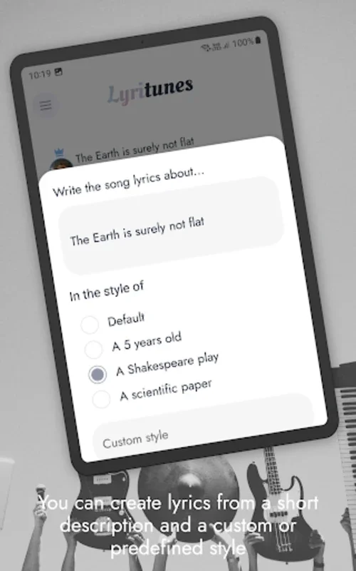 LyriTunes - Lyrics Generator for Android: Unleash Your Creativity