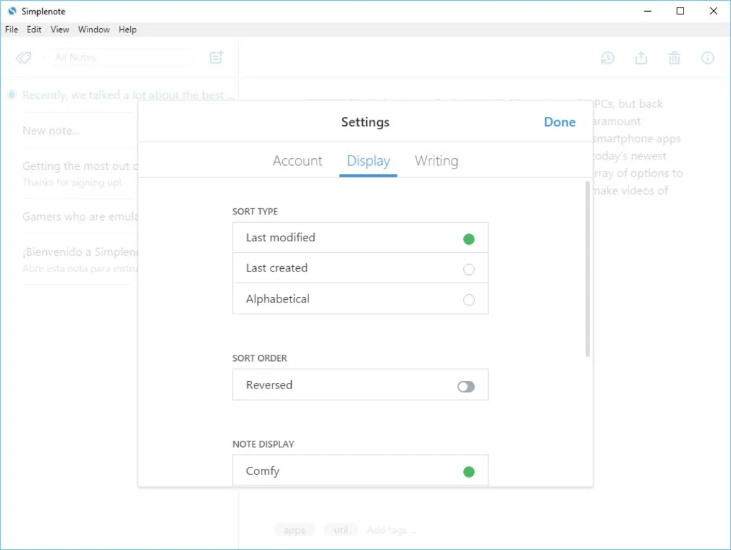 Simplenote for Windows - A Simple Note-Taking App