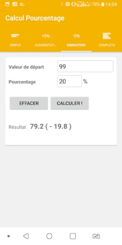 Calcul Pourcentage for Android: Accurate Percentage Calculator