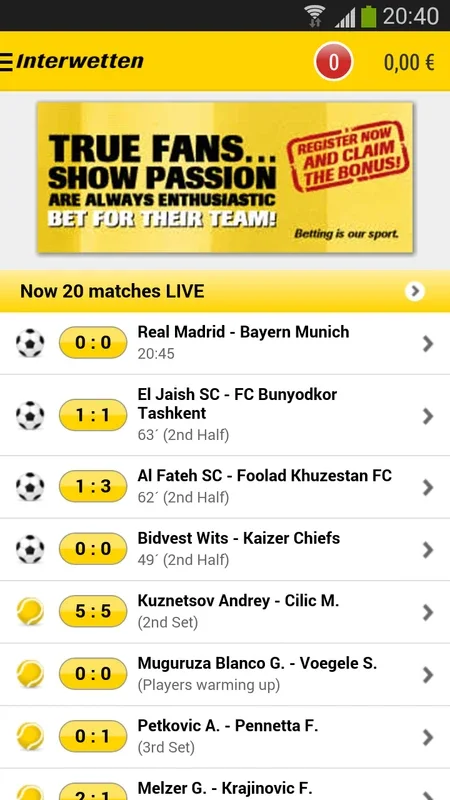 Interwetten for Android - Bet on Sports with Best Odds