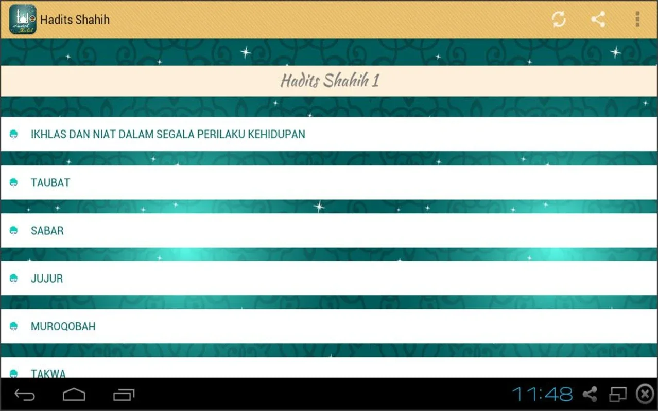 Hadits Shahih for Android - A Digital Repository of Authentic Hadiths