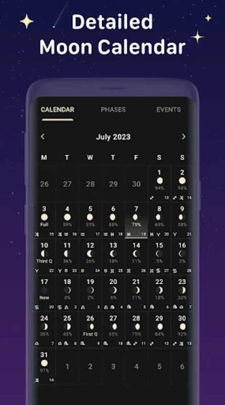 Moon Phase Calendar - MoonX for Android: Track Lunar Cycles