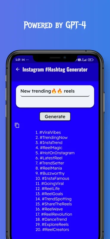InstaTags GPT for Android - Boost Your Instagram with GPT-4