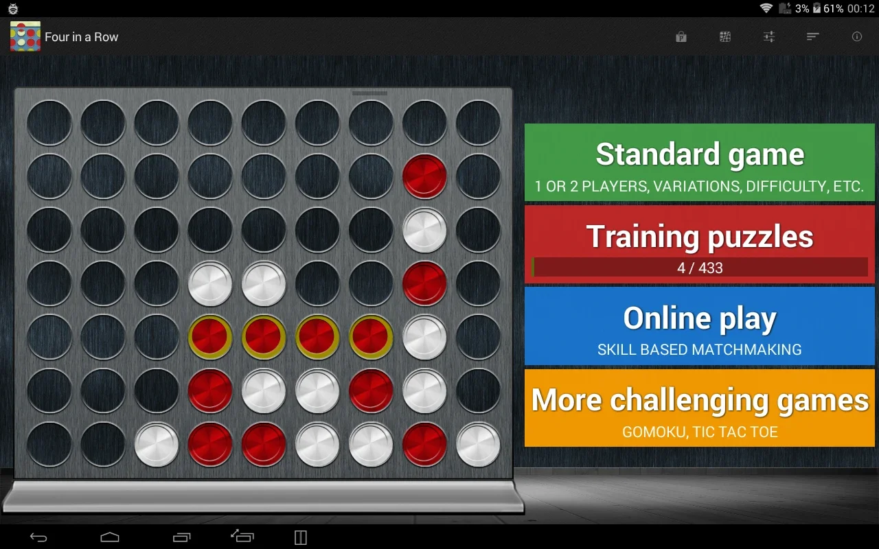 Four in a Row HD for Android - Engaging Connect-4 Game