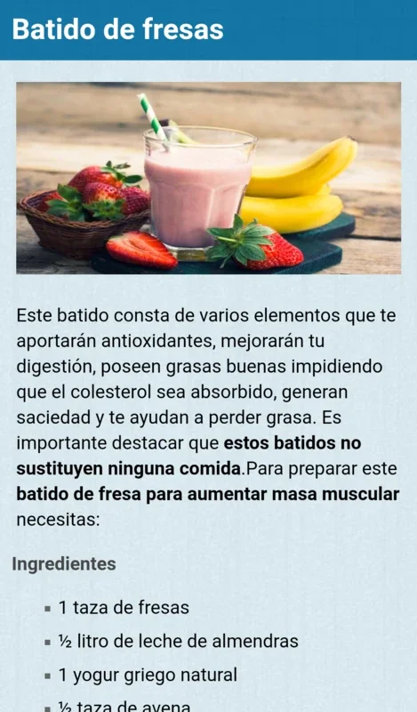 Dieta para ganar masa muscular for Android - Build Muscle Effectively