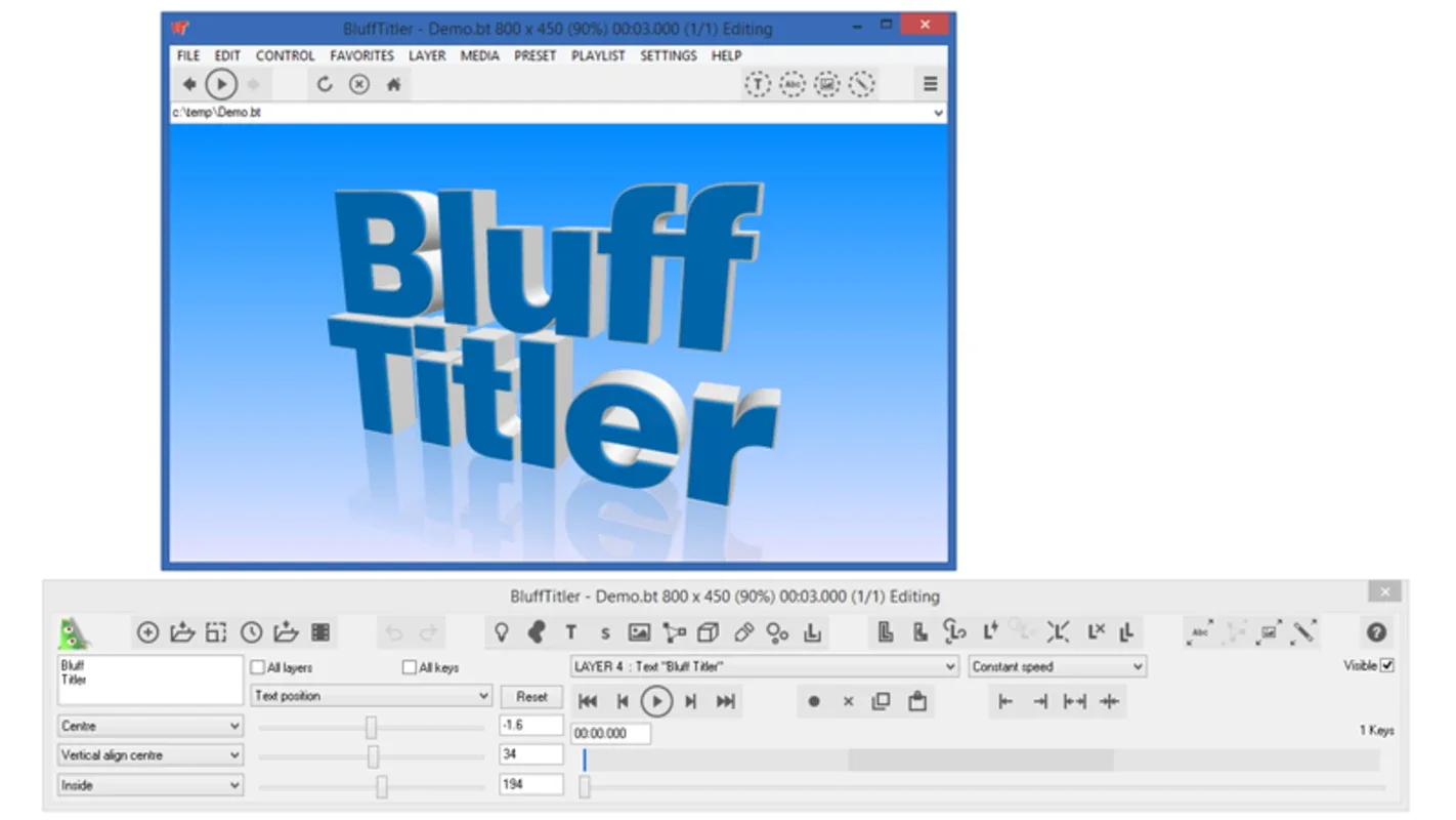 BluffTitler for Windows - Create Sensational 3D Text Animations