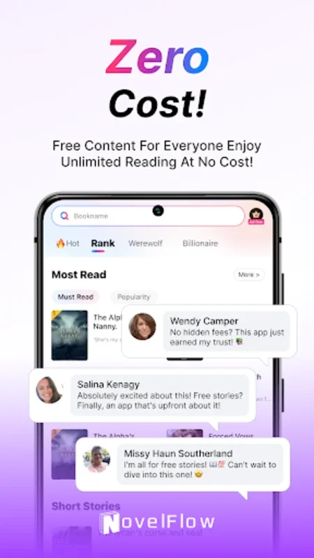 NovelFlow for Android - Free Reading App with 50,000+ Stories