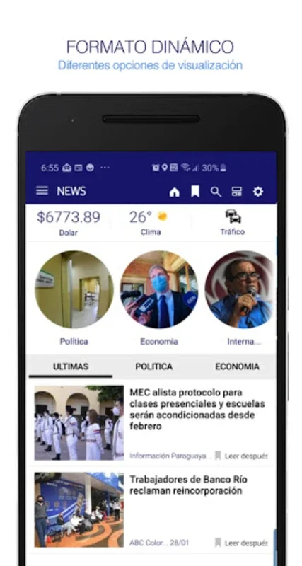 News Paraguay. Noticias y Peri for Android - Real-Time News App