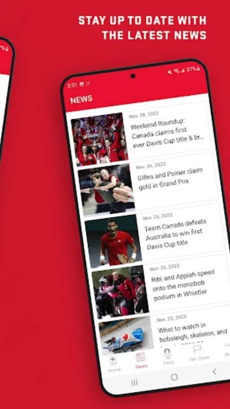 Team Canada Olympic App for Android - Fan Engagement and Exclusive Benefits