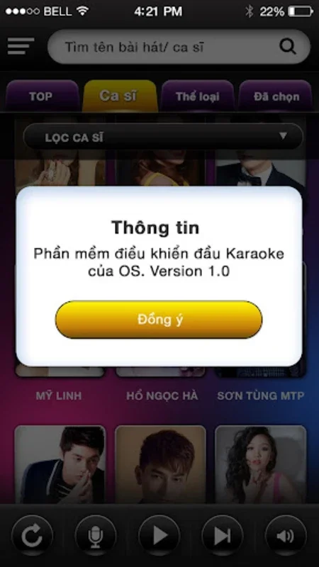 Điều khiển OKARA M10 Mobile for Android - Streamline Karaoke