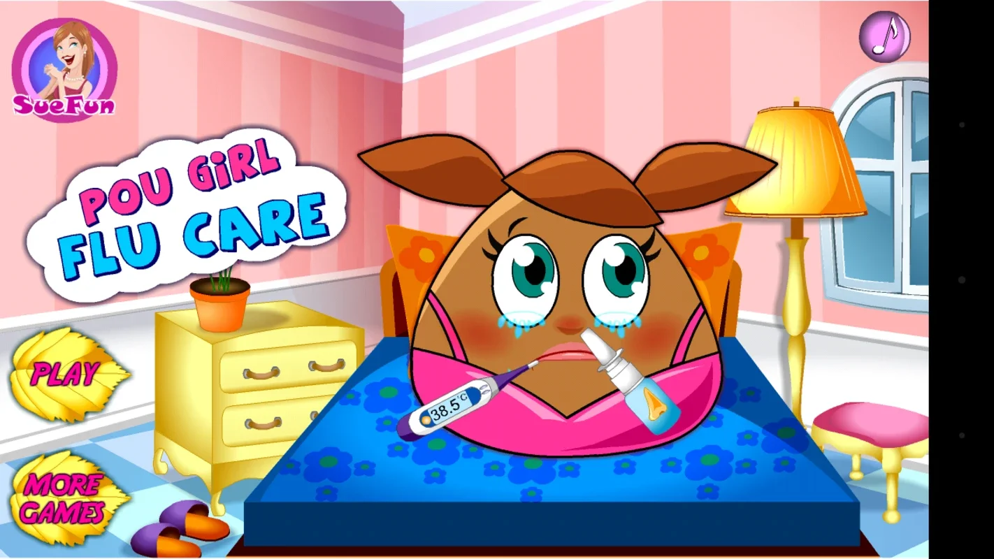 Pou Girl Flu Care for Android - Care for Pou at Home