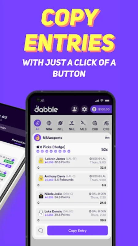 Dabble for Android - Unlock the Fantasy Sports World