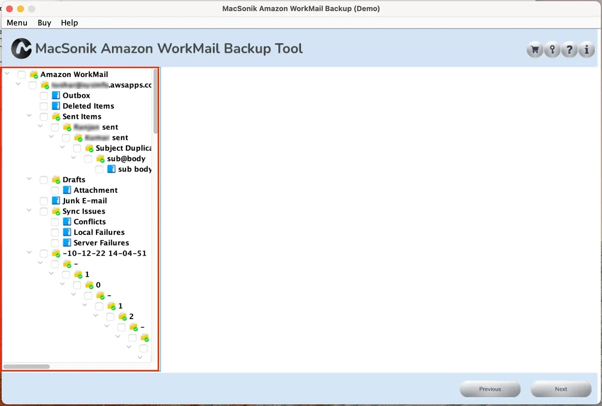 MacSonik Amazon WorkMail Backup Tool for Mac: Efficient Email Backup