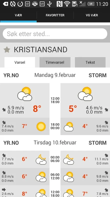 VG Pent.no for Android - Accurate Weather Forecasts