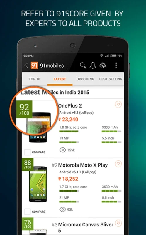 91mobiles for Android - Price Comparison at Your Fingertips