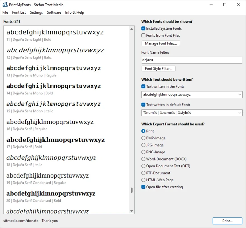 PrintMyFonts for Windows - Efficient Font Preview Tool