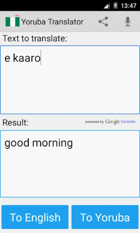 Yoruba Translator for Android - Translate with Ease
