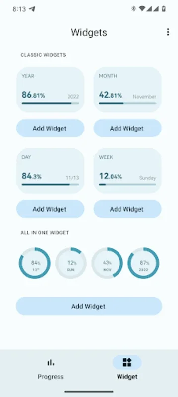 Yearly Progess for Android - Track Time Progress Seamlessly