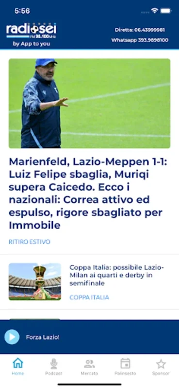 Radiosei for Android - Stay Connected to Lazio Football