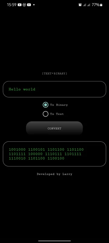 BinaryConverter for Android - Simplifies Text to Binary Conversion