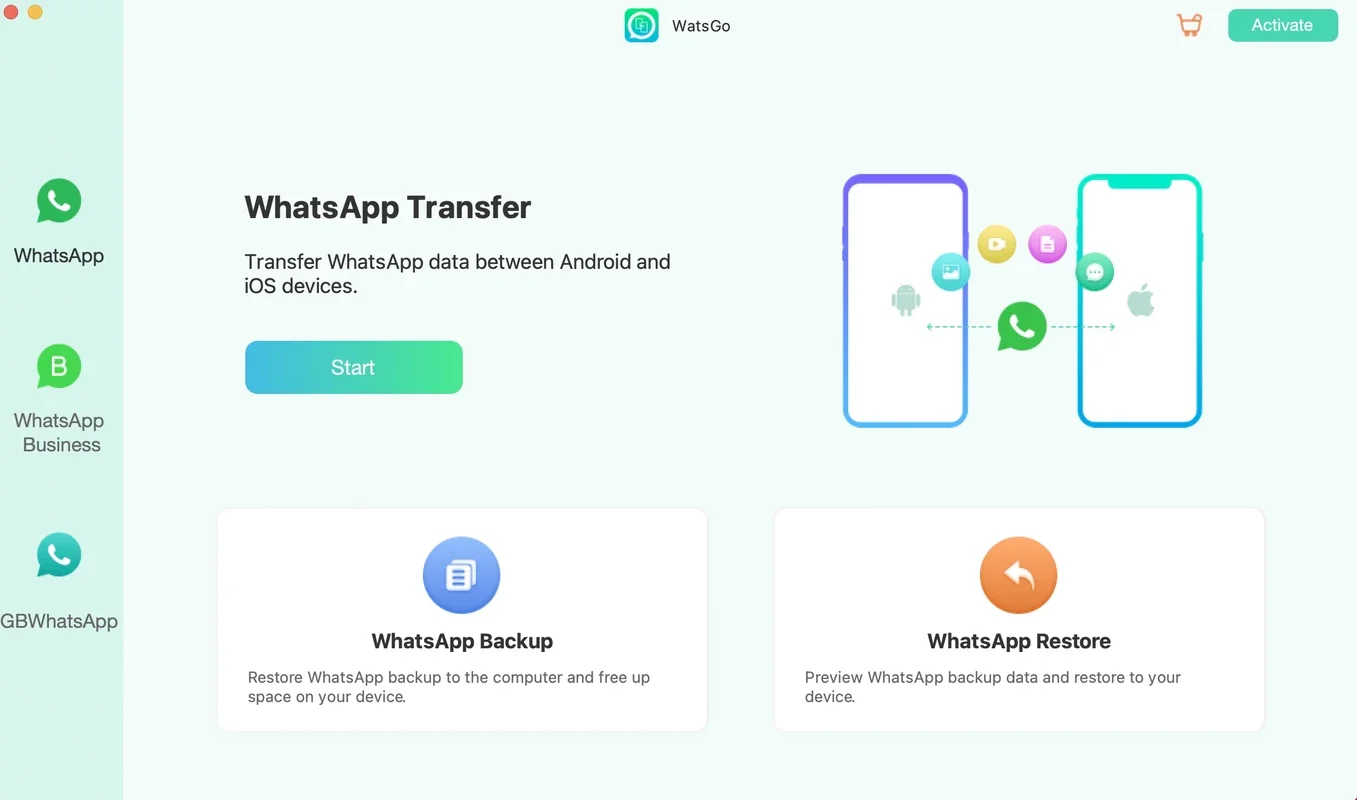 WatsGo for Windows - Seamless WhatsApp Transfer