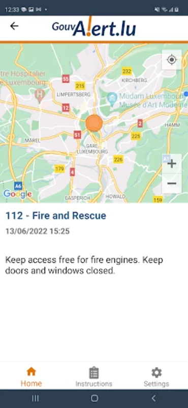 GouvAlert.lu for Android - Emergency Alerts & 112 Service