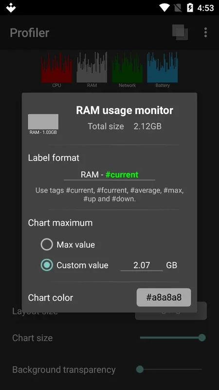 Profiler for Android - Monitor Performance Parameters