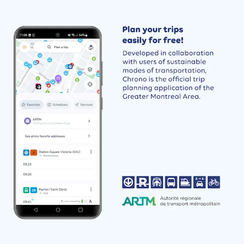 Chrono – Bus, metro and train for Android - Navigate Public Transit Easily